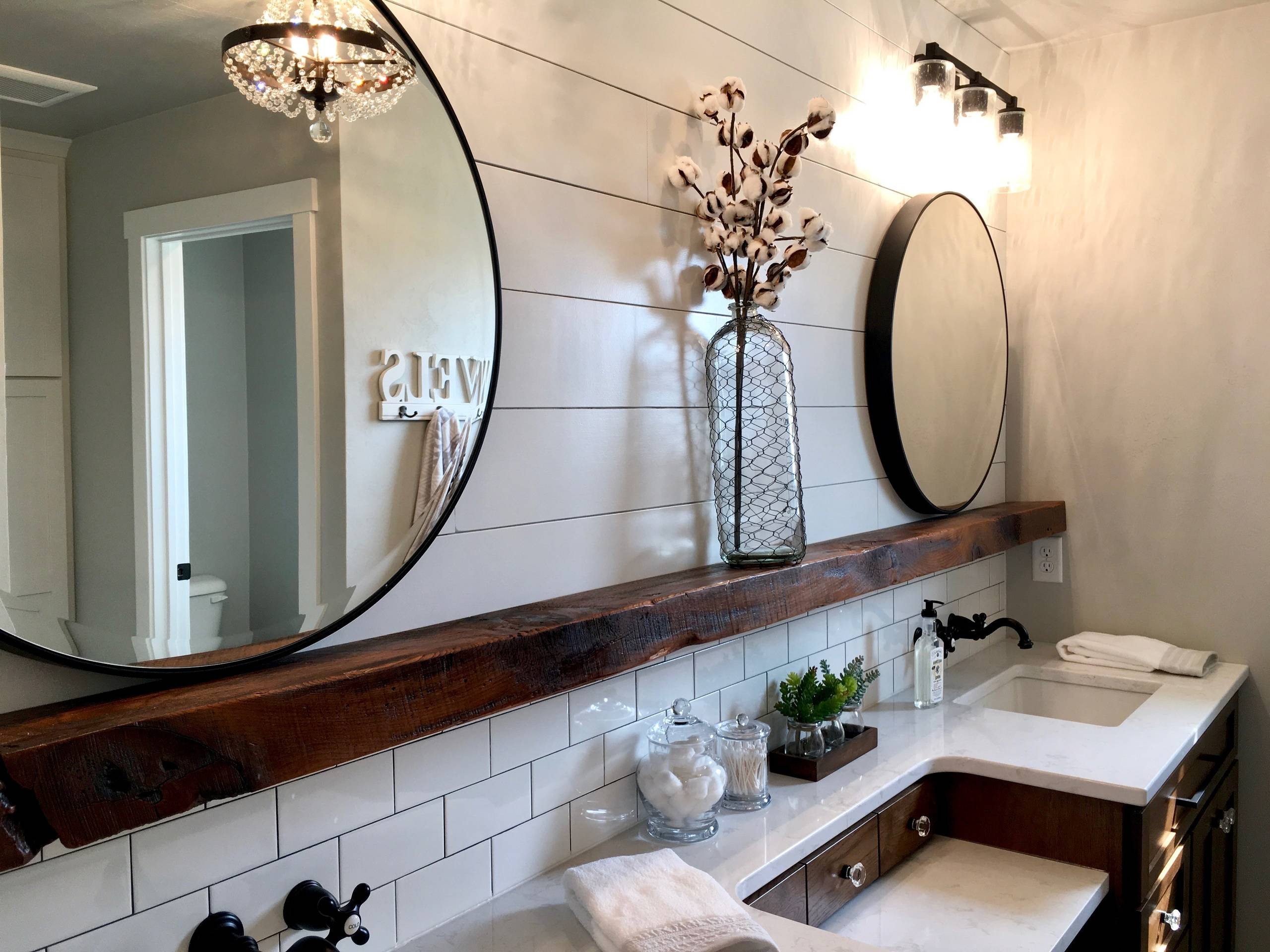 75 Badezimmer Mit Dunklen Holzschränken Ideen &amp; Bilder - Juli 2024 within Fixer Upper Badezimmer