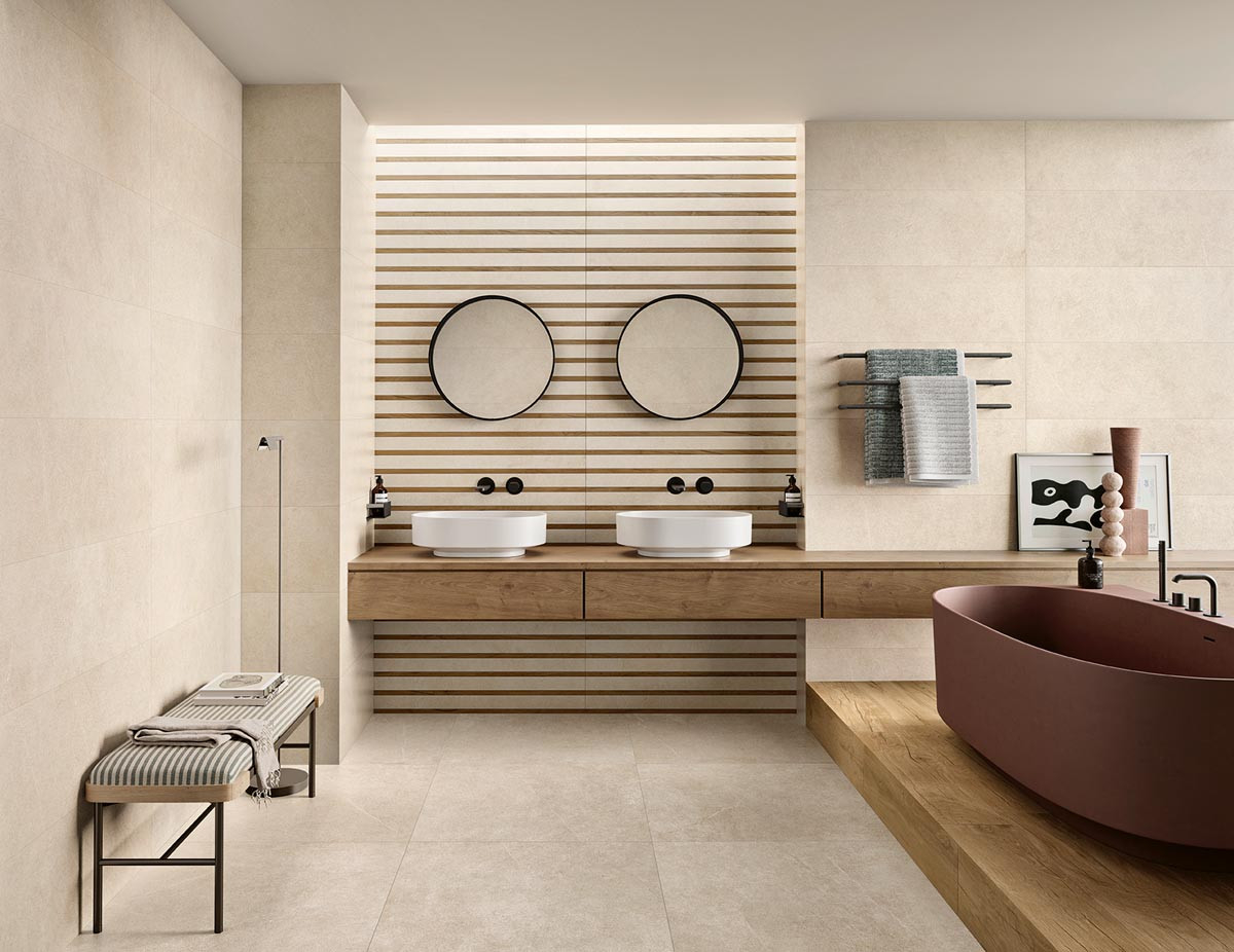 Love Tiles Sense Beige Natural 35X100 Cm Wandfliese | Franke Raumwert for Badezimmer Sandfarben