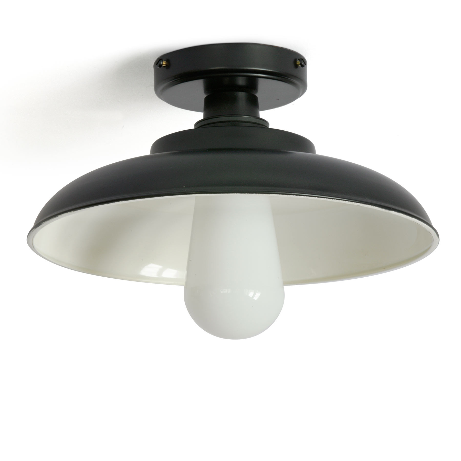 Schwarze Oder Weiße Badezimmer-Deckenleuchte Mit Schirm, Ip65, Ø 32 Cm Von  Aire Lighting for Badezimmer Deckenleuchte