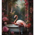 Wandbild „Flamingo Im Badezimmer“ Von Olga Telnova | Posterlounge.de Throughout Poster Für Badezimmer