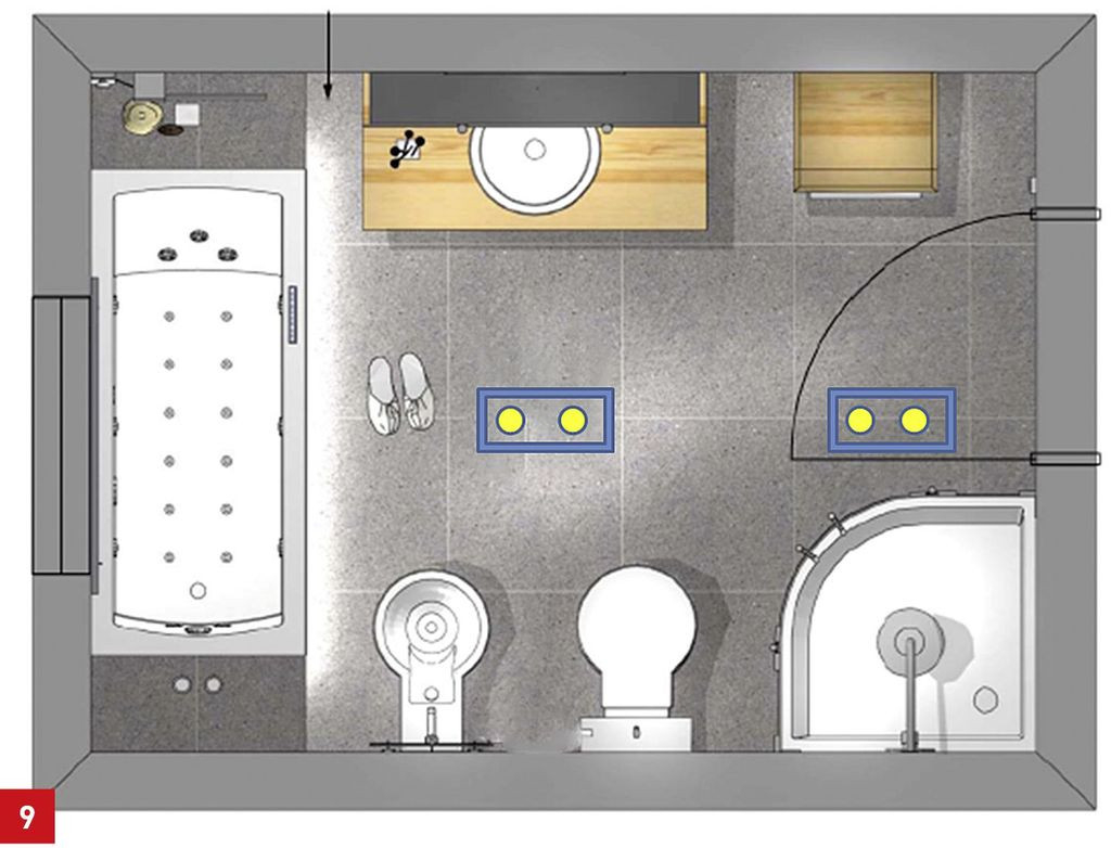 Anspruchsvolle Lichtplanung Im Bad (Teil 4/6) - Licht Und Leuchten with Badezimmer Spots Anordnung