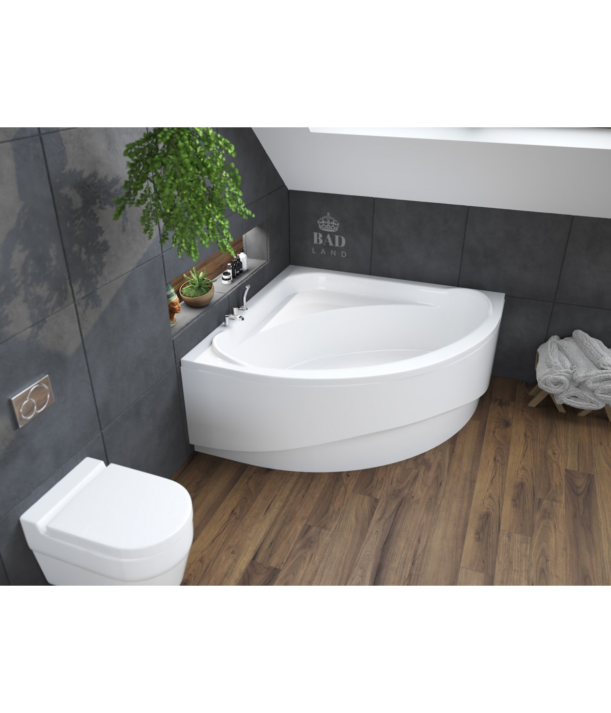 Eckbadewanne 140X140 Standardo Ablaufgarnitur + Füße Gratis ! for Badezimmer Eckbadewanne